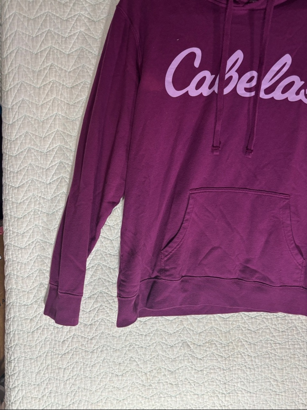 Cabela's Women's Plum Logo Pullover Hoodie - Light Lilac Script - Picture 6 of 7